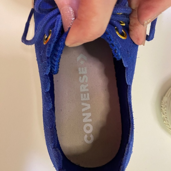 Converse Blue Scalloped Suede Women's Size 7.5 Chuck Taylor Ox Sneakers - Picture 8 of 12